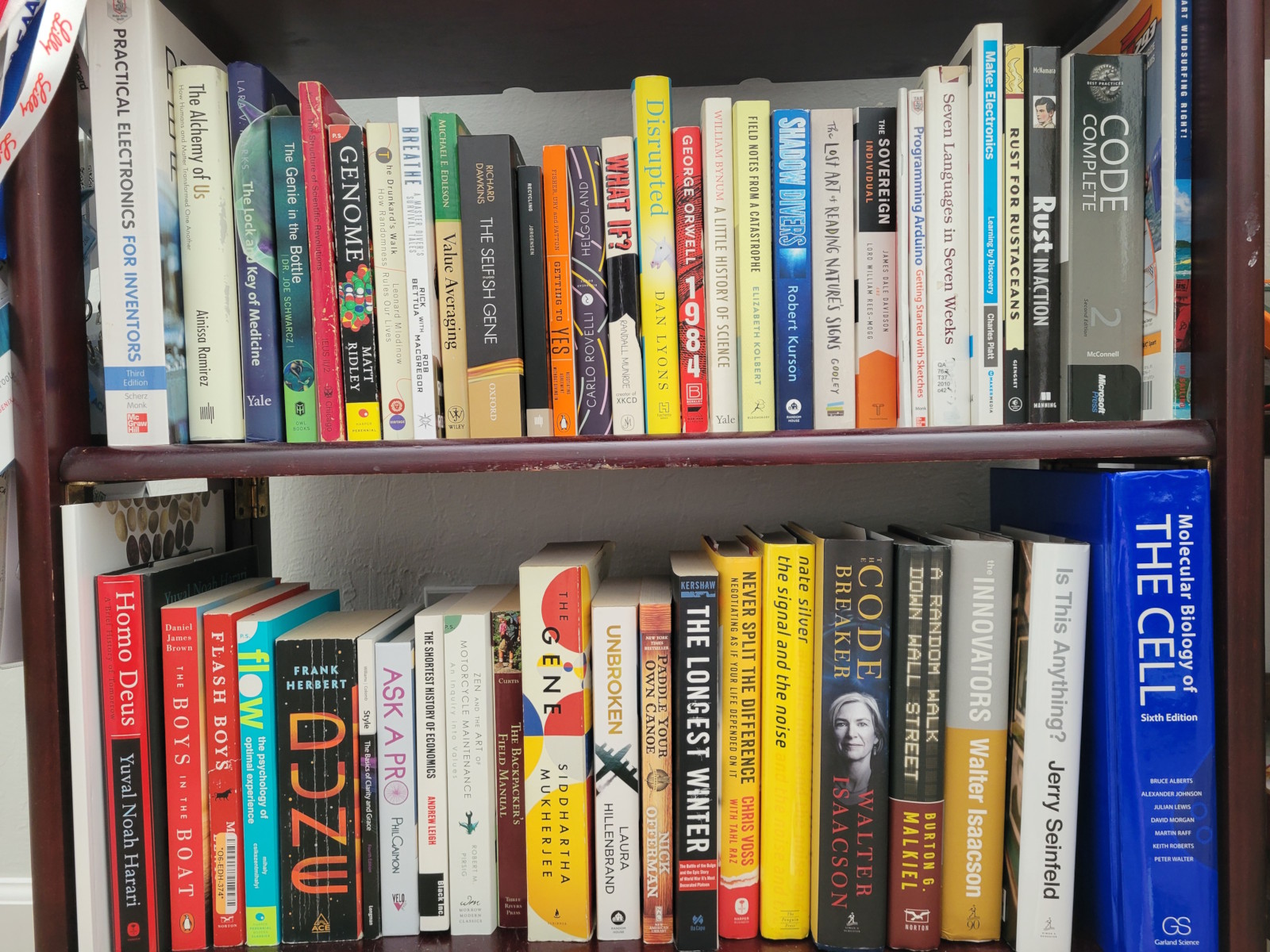 Photograph of my bookshelf