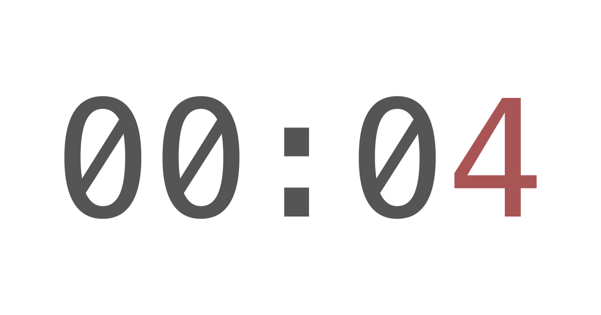 Clock with the time 00:04